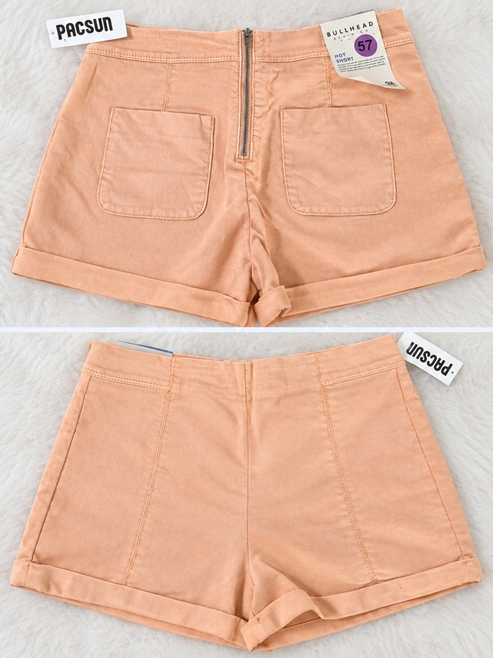 PacSun Bullhead Peach High-Rise Utility Shorts